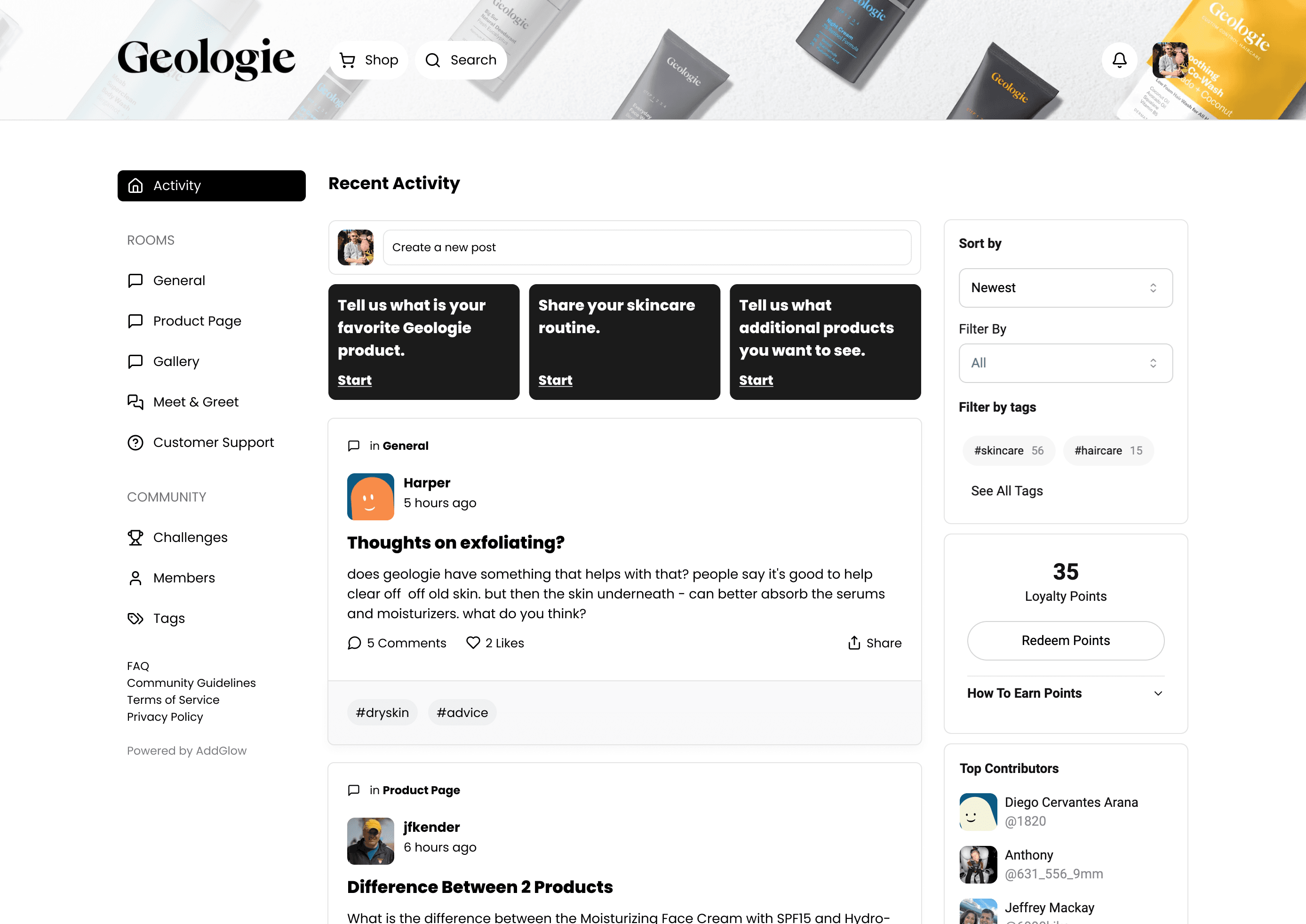 Image showing the Dobby Community Homepage