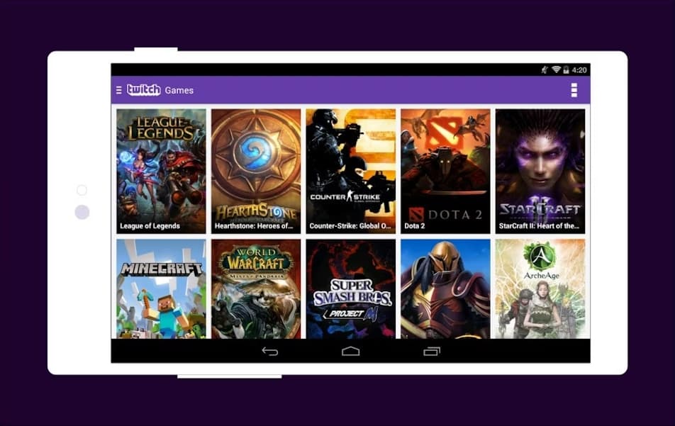 Image showing the Twitch Android App