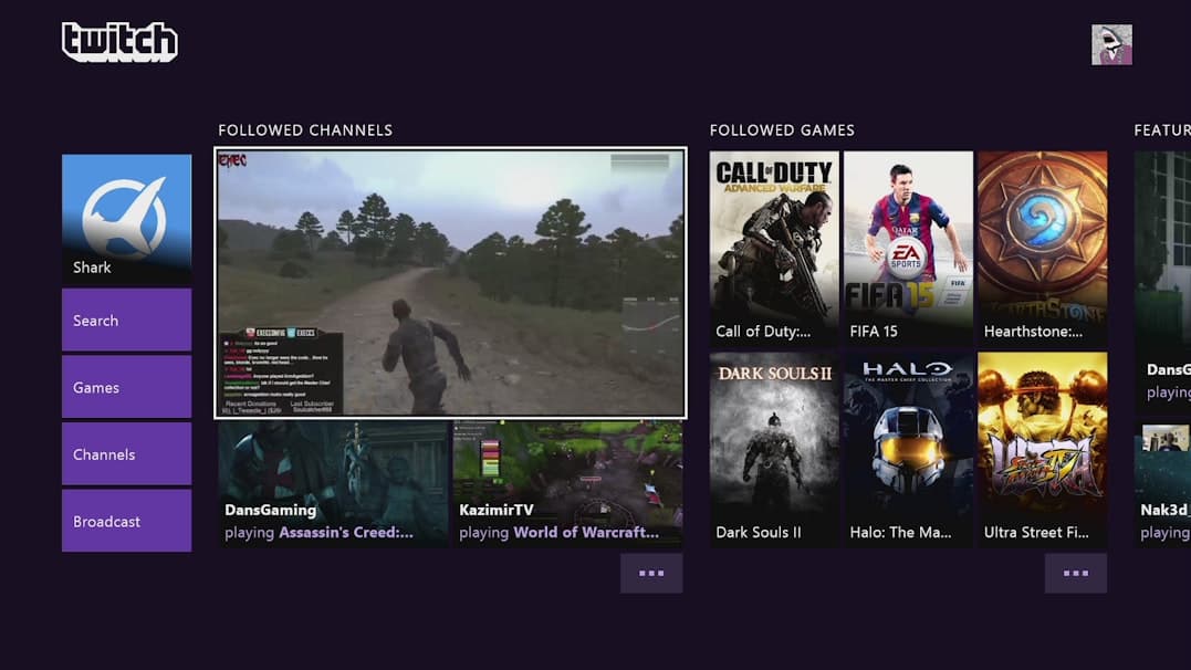 Image showing the Twitch Xbox One App